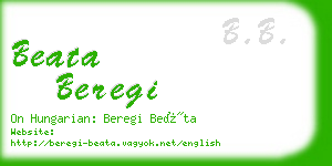 beata beregi business card